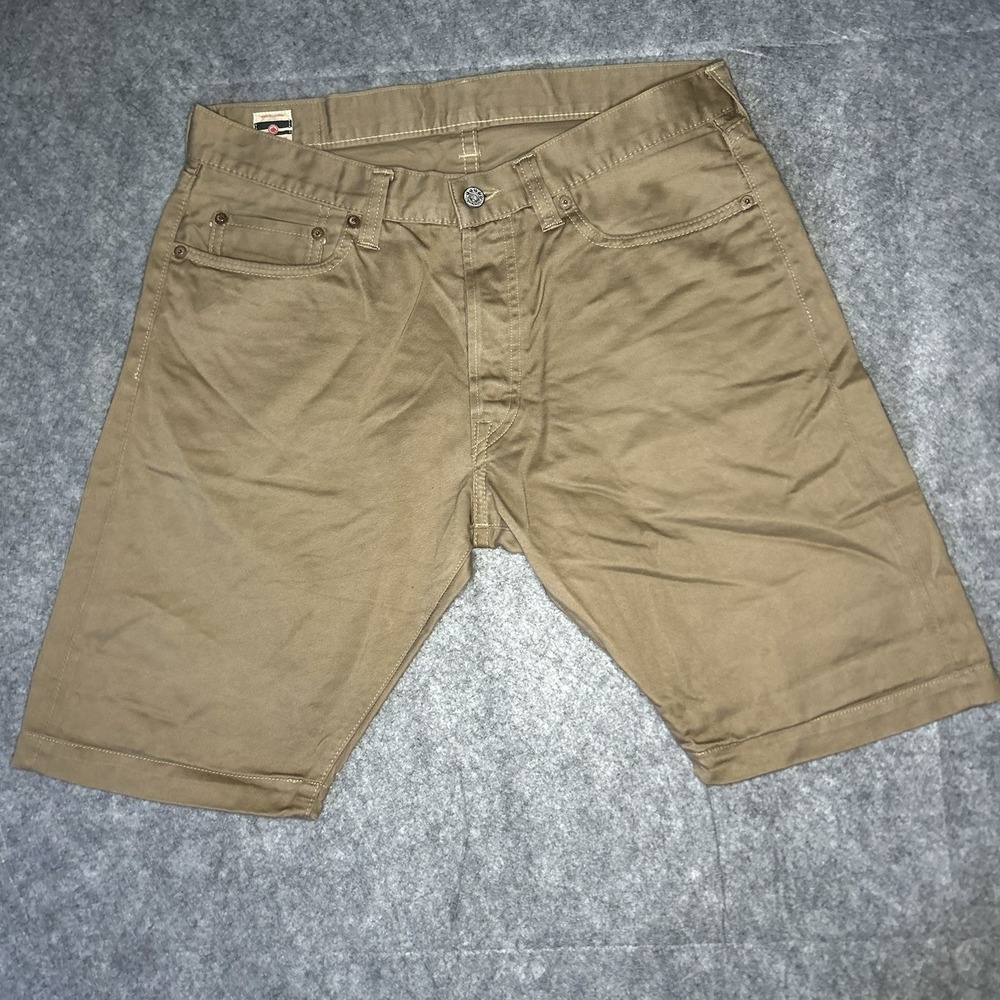 Momotaro Westpoint Mens 32 Khaki Slim Shorts Battle Stripes Selvedge